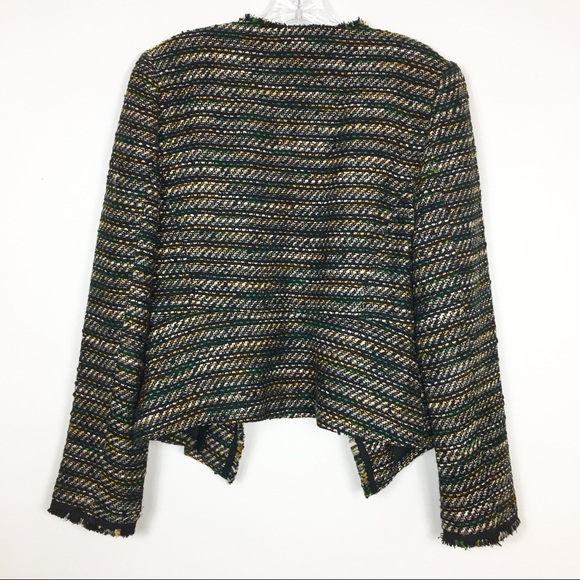 Ann Taylor Loft Draped Fringe Tweed Jacket Size 6 - Picture 5 of 8